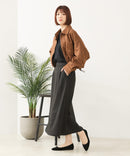 【C-FORT POINT/フォートポイント】裏地ベロア 台形スカート