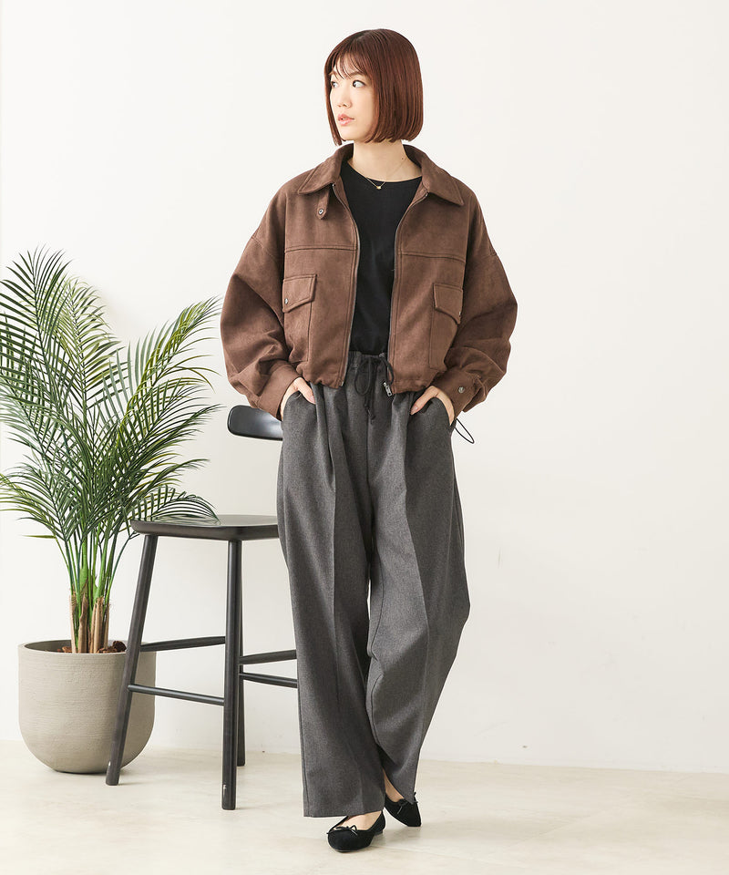 【fort point/フォートポイント】フェイクスウェード ショート丈 ブルゾン