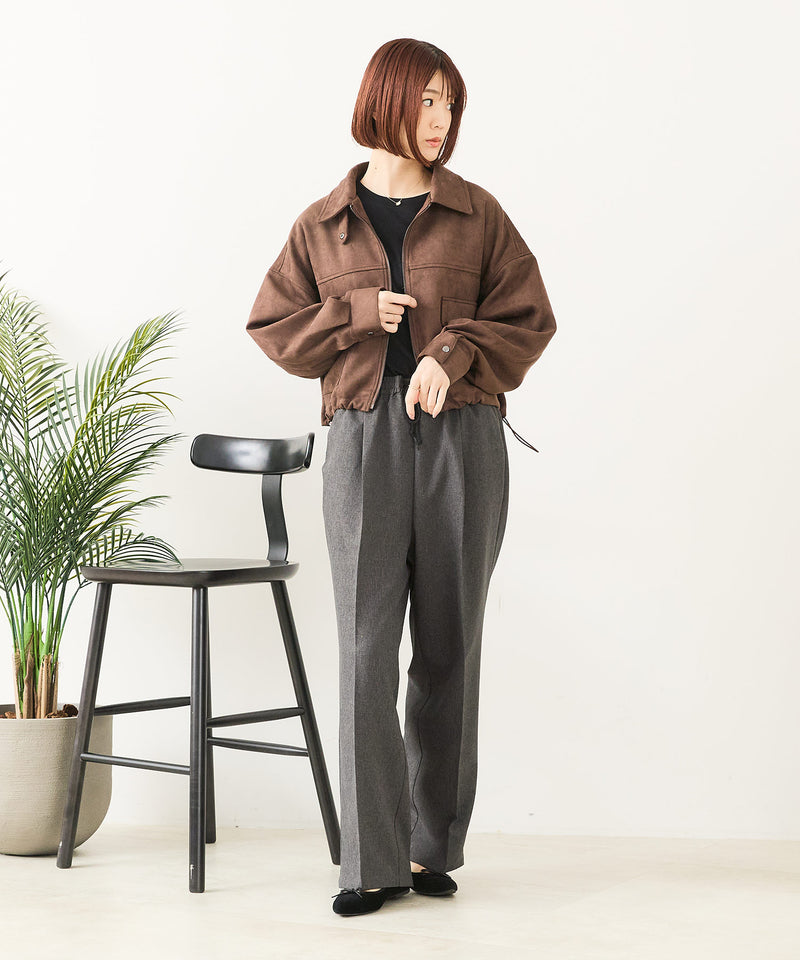 【fort point/フォートポイント】フェイクスウェード ショート丈 ブルゾン