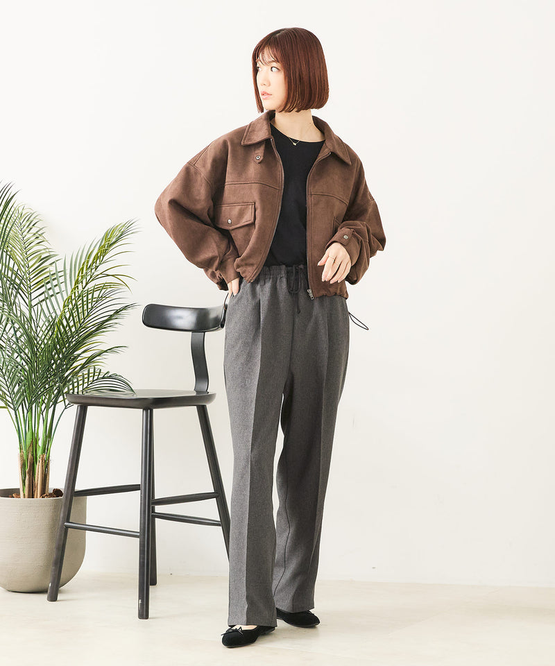 【fort point/フォートポイント】フェイクスウェード ショート丈 ブルゾン