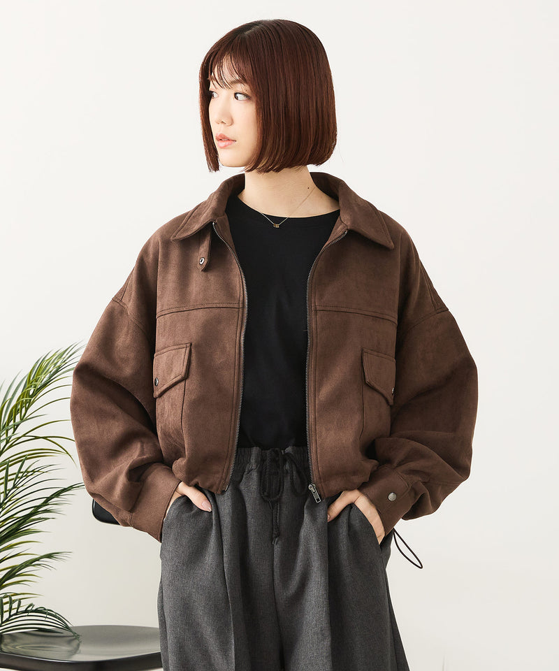 【fort point/フォートポイント】フェイクスウェード ショート丈 ブルゾン