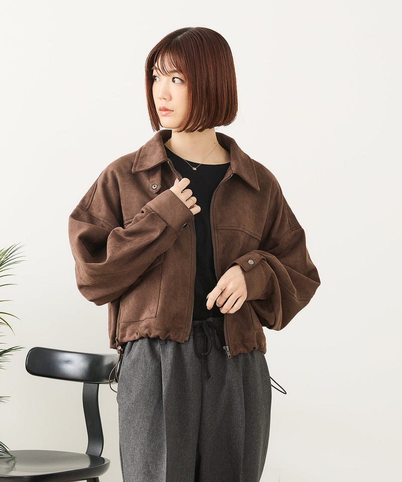 【fort point/フォートポイント】フェイクスウェード ショート丈 ブルゾン