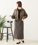 【fort point/フォートポイント】ムラ染め フェイクレザー ショート丈 ブルゾン