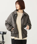 【fort point/フォートポイント】ムラ染め フェイクレザー オーバーサイズ ブルゾン