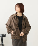 【fort point/フォートポイント】ムラ染め フェイクレザー オーバーサイズ ブルゾン