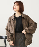 【fort point/フォートポイント】ムラ染め フェイクレザー オーバーサイズ ブルゾン