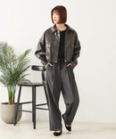 【fort point/フォートポイント】フェイクレザー ショート丈 ブルゾン