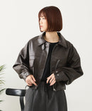 【fort point/フォートポイント】フェイクレザー ショート丈 ブルゾン