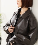 【fort point/フォートポイント】フェイクレザー ショート丈 ブルゾン