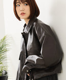 【fort point/フォートポイント】フェイクレザー ショート丈 ブルゾン