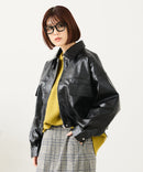 【fort point/フォートポイント】フェイクレザー ショート丈 ブルゾン