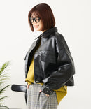 【fort point/フォートポイント】フェイクレザー ショート丈 ブルゾン