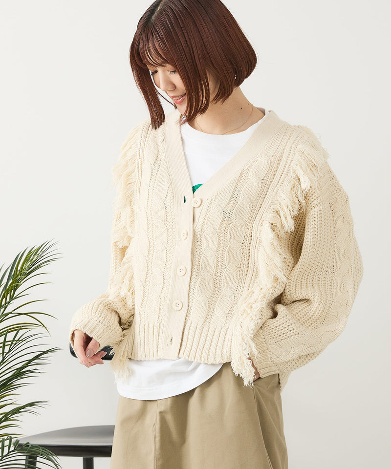 【C-FORT POINT/フォートポイント】フリンジニットカーディガン1