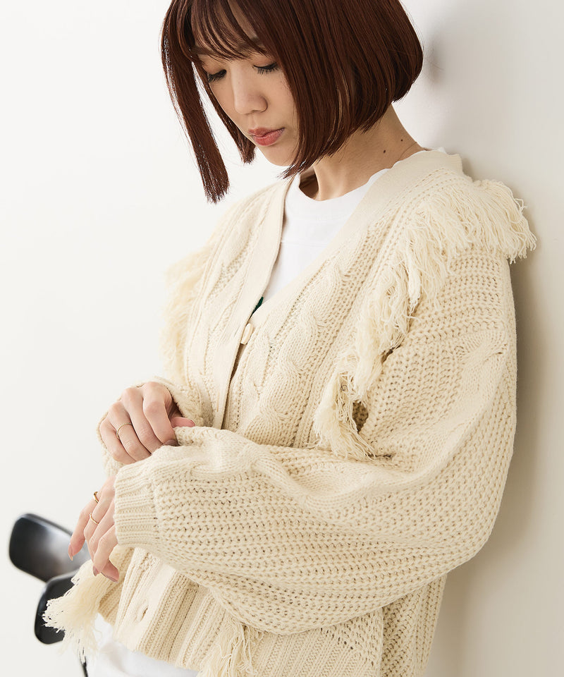 【C-FORT POINT/フォートポイント】フリンジニットカーディガン1