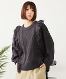 【C-FORT POINT/フォートポイント】フリンジニットプルオーバー