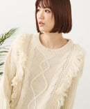 【C-FORT POINT/フォートポイント】フリンジニットプルオーバー