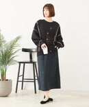 【C-FORT POINT/フォートポイント】ブランケットステッチ Vネックロングカーディガン