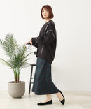 【C-FORT POINT/フォートポイント】ブランケットステッチ Vネックロングカーディガン