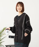 【C-FORT POINT/フォートポイント】ブランケットステッチ Vネックロングカーディガン