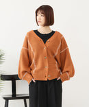 【C-FORT POINT/フォートポイント】ブランケットステッチ Vネックロングカーディガン