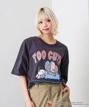 【TOM and JERRY/トムとジェリー】オリジナルデザインTシャツ 刺繍 ドロップショルダー ユニセックス