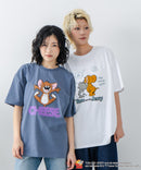 新柄追加！！【TOM AND JERRY/トムとジェリー】オリジナルデザイン 刺繍 Tシャツ ジェリー タフィー ドロップショルダー ビッグシルエット ユニセックス キャラクター