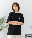【ねないこだれだ】【コットン100％のしっかりした生地 ドロップショルダー】オリジナルデザイン 刺繍Tシャツ せなけいこ 絵本 コラボ キャラクター 半袖 ユニセックス おばけ グッズ かわいい