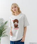【Monchhichi/モンチッチ】【限定オリジナルデザイン】モンチッチ Tシャツ コットン100% ドロップショルダーシルエット プリント サガラ刺繍 半袖 カットソー キャラクター レトロ ユニセックス