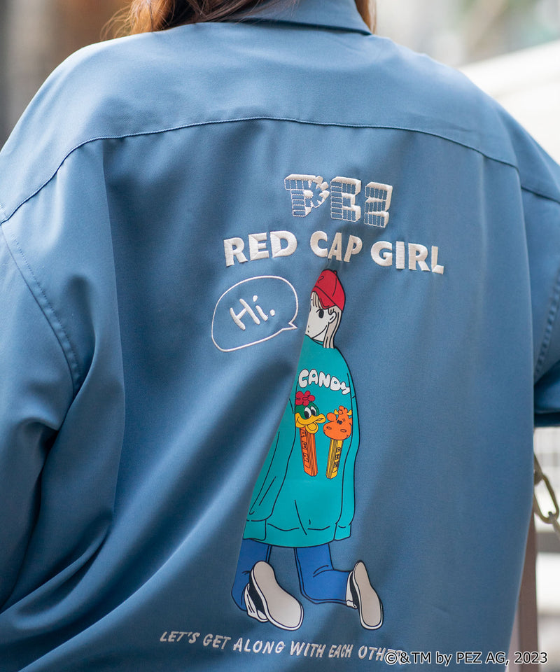 【PEZ x RED CAP GIRL】コラボ バック イラスト ルーズシルエット シャツ