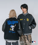 【PEANUTS/ピーナッツ】【ユニセックスデザイン リンクコーデ・カップルコーデにも◎】MLB×PEANUTS スタジアムジャンパー スタジャン オーバーサイズ フェイクレザー ドジャース ヤンキース パドレス ❘ジーンズメイト公式オンラインショップ