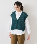 【FORTPOINT/フォートポイント】ニットベスト+ブラウスアンサンブル zo