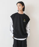 【（What it isNt）ART BY MARKGONZALES / (ワットイットイズント) アートバイマークゴンザレス】 スエードタッチベスト ロンT リアルレイヤード 2枚セット