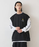 【（What it isNt）ART BY MARKGONZALES / (ワットイットイズント) アートバイマークゴンザレス】 スエードタッチベスト ロンT リアルレイヤード 2枚セット