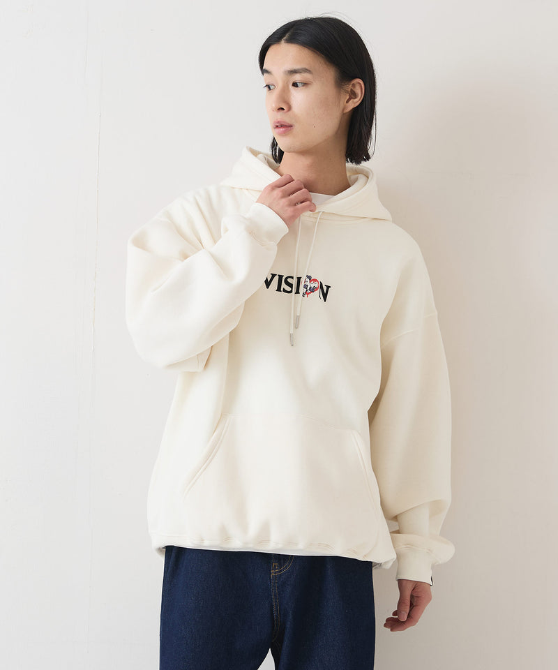 【VISION STREET WEAR/ヴィジョンストリートウェア】GHOST SKATER PARKA/オーバーサイズ 裏起毛 バックプリント ロゴ ワンポイント スウェット パーカー フーディー/レディース メンズ zo