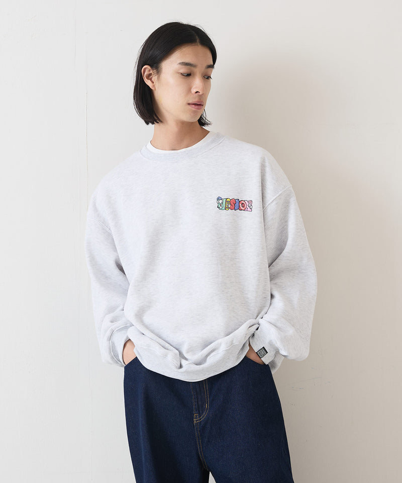 【VISION STREET WEAR/ヴィジョンストリートウェア】MONSTER LOGO SWEAT/オーバーサイズ 裏起毛 バックプリント ロゴ ワンポイント スウェット トレーナー/レディース メンズ zo