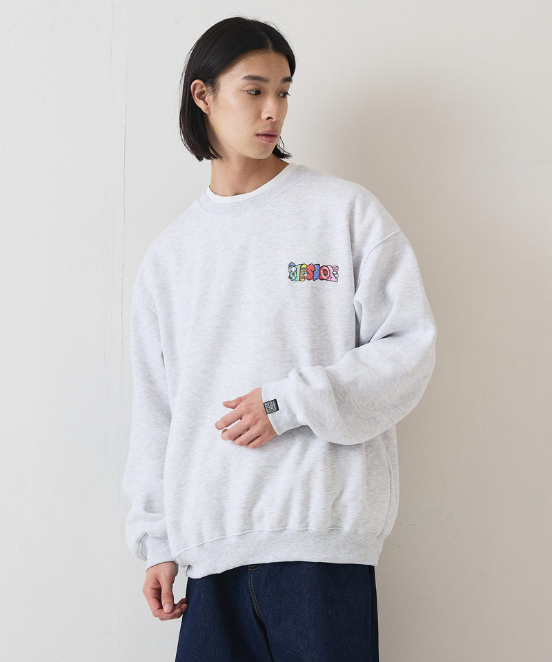 【VISION STREET WEAR/ヴィジョンストリートウェア】MONSTER LOGO SWEAT/オーバーサイズ 裏起毛 バックプリント ロゴ ワンポイント スウェット トレーナー/レディース メンズ zo