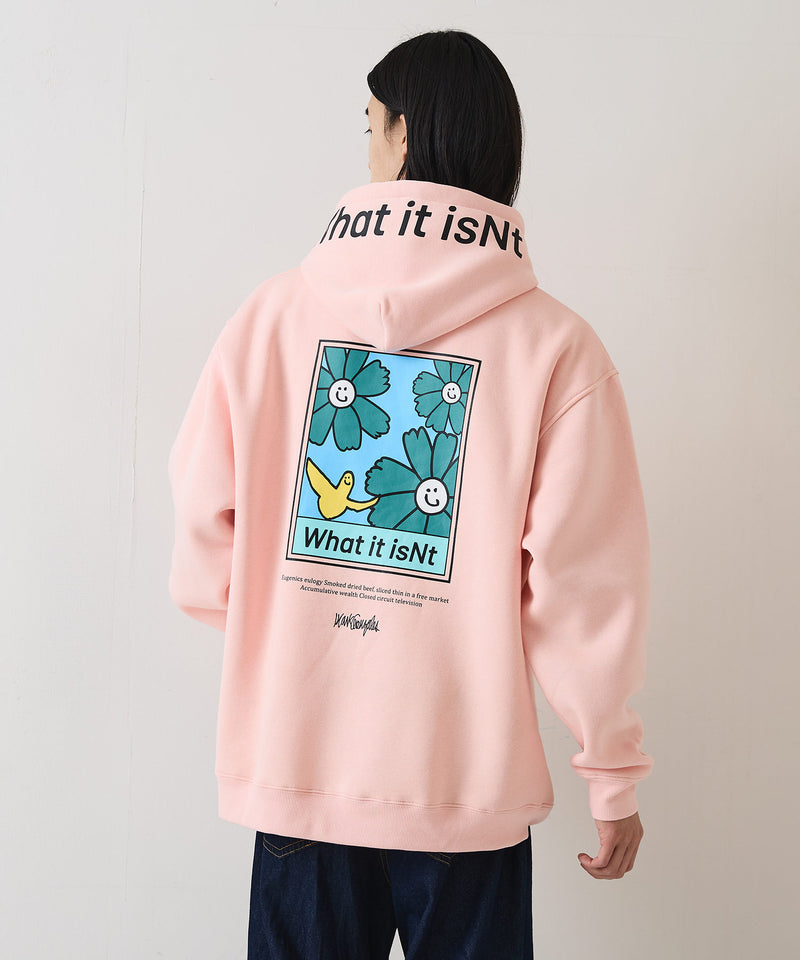 （What it isNt）ART BY MARKGONZALES / (ワットイットイズント) アートバイマークゴンザレス リラックスフィット　バックプリント 裏起毛フーディー プルオーバーパーカー  ユニセックス