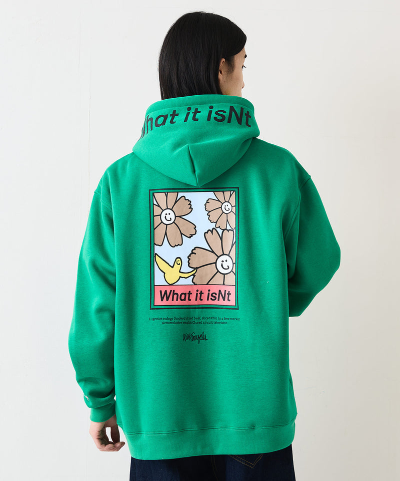 （What it isNt）ART BY MARKGONZALES / (ワットイットイズント) アートバイマークゴンザレス リラックスフィット　バックプリント 裏起毛フーディー プルオーバーパーカー  ユニセックス