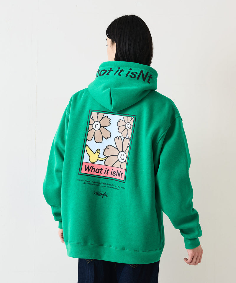 （What it isNt）ART BY MARKGONZALES / (ワットイットイズント) アートバイマークゴンザレス リラックスフィット　バックプリント 裏起毛フーディー プルオーバーパーカー  ユニセックス