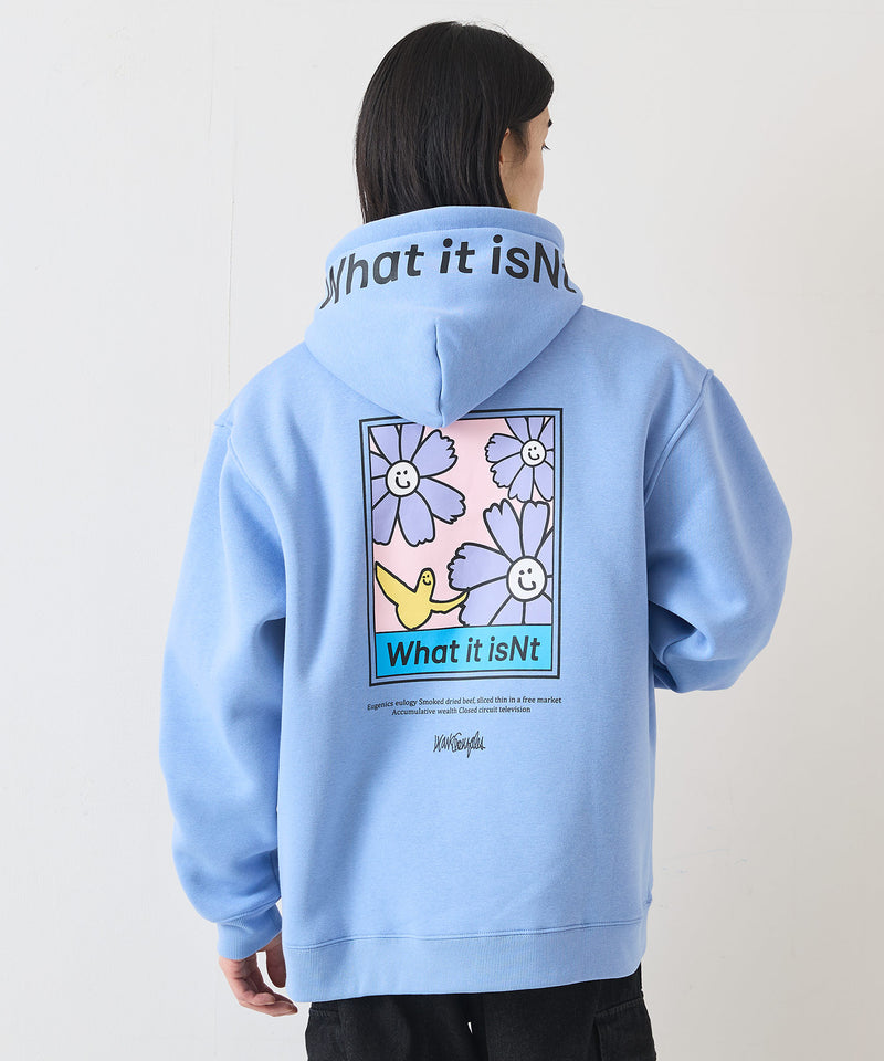 （What it isNt）ART BY MARKGONZALES / (ワットイットイズント) アートバイマークゴンザレス リラックスフィット　バックプリント 裏起毛フーディー プルオーバーパーカー  ユニセックス