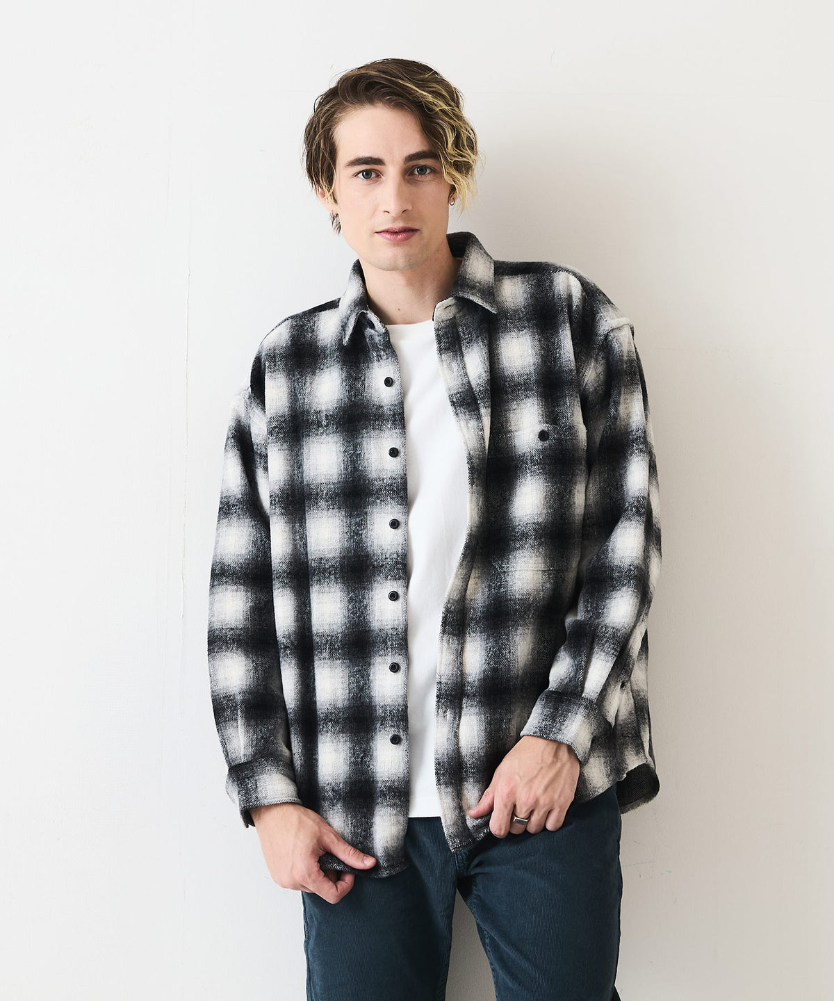 OUGHT ウール チェック ワークシャツ M ジャーナルスタンダード OUGHT ウール チェック ワークシャツ M ジャーナルスタンダード ウール