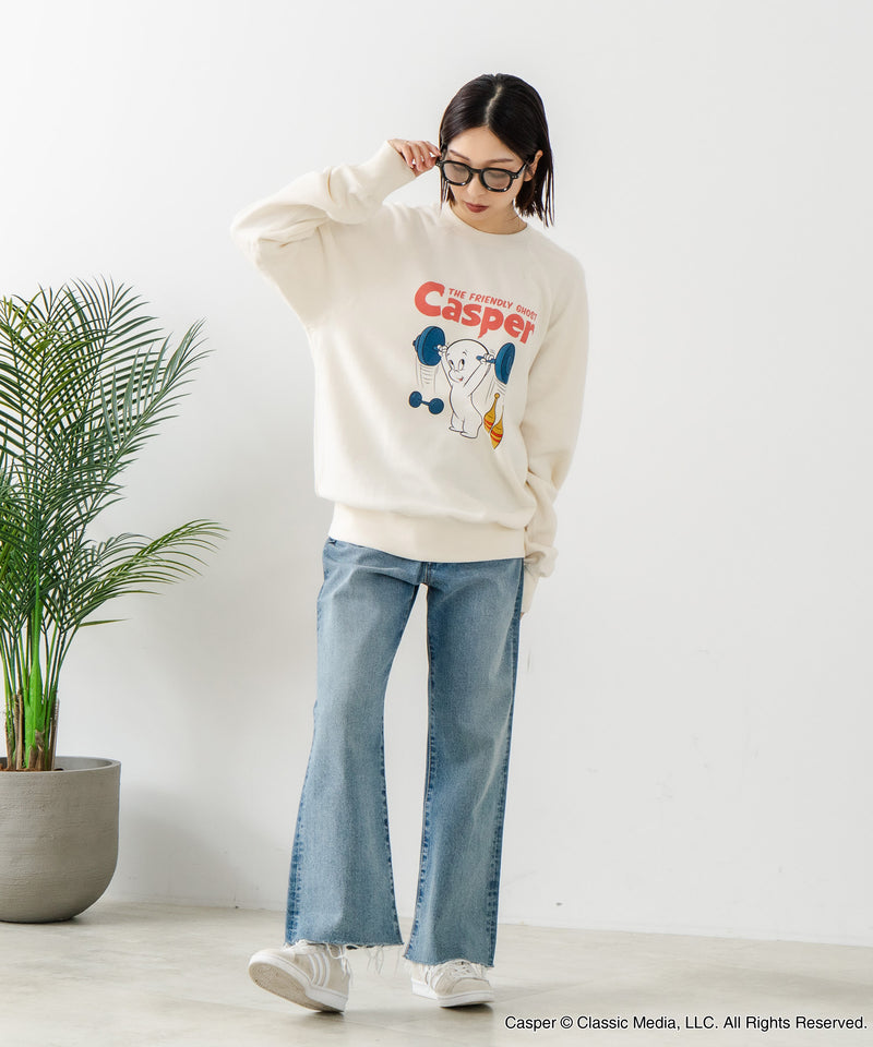 【DISCUS×Casper】キャラクタープリントスウェットトレーナー メンズ レディース ユニセックス