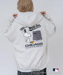 【PEANUTS/ピーナッツ】【ユニセックスデザインでリンクコーデにも◎】MLB×PEANUTS 裏起毛ジップパーカー 保温 キャラクター ドジャース ヤンキース ホワイトソックス