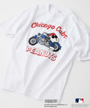 【PEANUTS×MLB】オリジナルデザインTシャツ 刺繍 ドロップショルダー ユニセックス