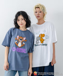 新柄追加！！【TOM AND JERRY/トムとジェリー】オリジナルデザイン 刺繍 Tシャツ ジェリー タフィー ドロップショルダー ビッグシルエット ユニセックス キャラクター