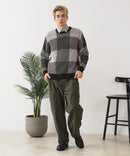 【BLUE STANDARD/ブルースタンダード】モールチェックニット セーター 冬服 防寒 暖服