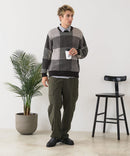 【BLUE STANDARD/ブルースタンダード】モールチェックニット セーター 冬服 防寒 暖服