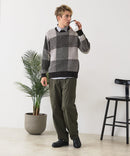 【BLUE STANDARD/ブルースタンダード】モールチェックニット セーター 冬服 防寒 暖服