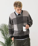 【BLUE STANDARD/ブルースタンダード】モールチェックニット セーター 冬服 防寒 暖服