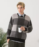 【BLUE STANDARD/ブルースタンダード】モールチェックニット セーター 冬服 防寒 暖服